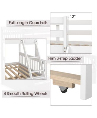 Twin Over Full Convertible Bunk Bed with Twin Trundle
