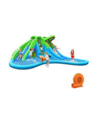 Inflatable Crocodile Style Water Slide Upgraded Kids Bounce Castle with 750W Blower