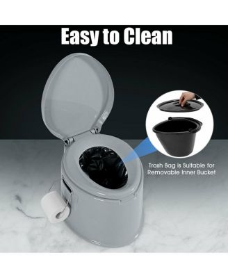 5L Portable Travel Toilet with Paper Holder for Outdoor