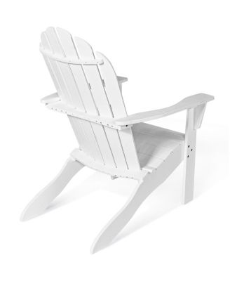 Acacia Wood Outdoor Adirondack Chair with Ergonomic Design-White