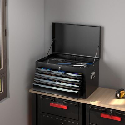 24 Inch Tool Chest Case with 6 Drawers and Top Storage for Garage Repair Shop &amp; Warehouse