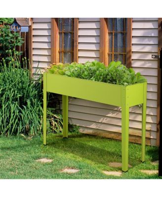 Metal Raised Garden Bed with Legs and Drainage Hole