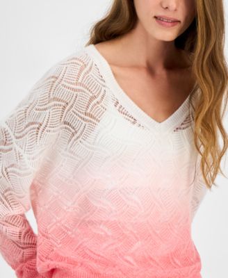 Women's Ombr&eacute; Pointelle Sweater