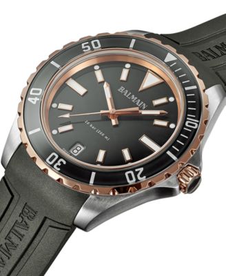 Men's Swiss Ophrys Black Rubber Strap Watch 43mm