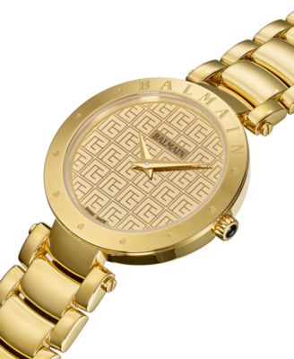 Women's Swiss Balmainia Gold PVD Stainless Steel Bracelet Watch 33mm
