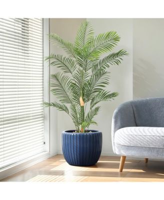 Ribbed Bowl Round Ceramic Decorative Planter Pot