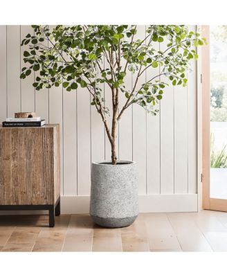 Indoor and Outdoor Speckled Round Tapered 16-Inch Tall MgO Planter