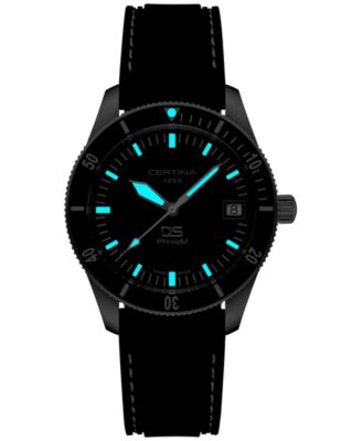 Men's Swiss DS Heritage Black Rubber Strap Watch 41mm