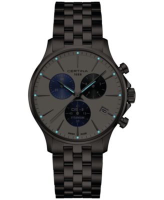 Men's Swiss Chronograph DS-8 Silver-Tone Titanium Bracelet Watch 41mm