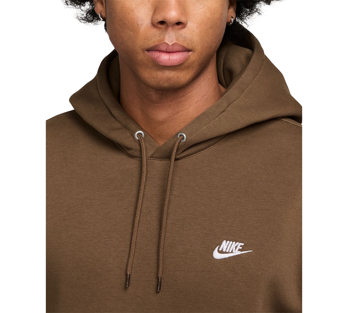 Nike Club Fleece Pullover Hoodie In Brown