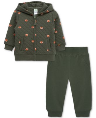 Little Me - Baby Boys Zip-Up Football Hoodie & Pants, 2 Piece Set
