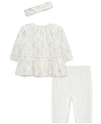 Baby Girls Cotton Trees Tunic, Headband & Leggings, 3 Piece Set