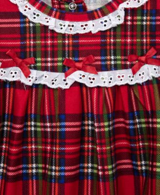 Baby Girls Plaid & Lace Top & Pants, 2 Piece Set
