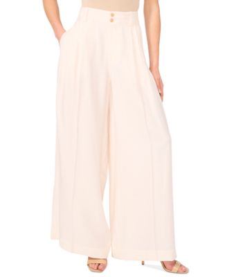 CeCe - Women's High-Rise Pleated Wide-Leg Pants