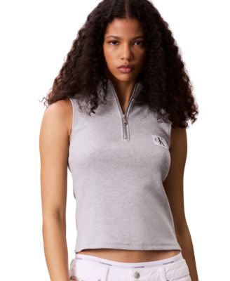 Women's Sleeveless Quarter Zip Top