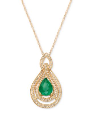 Sapphire (1-1/4 ct. t.w.) & Diamond (1/4 ct. t.w.) 18" Pendant Necklace in 14k White Gold (Also available in Tanzanite, Emerald and Ruby)