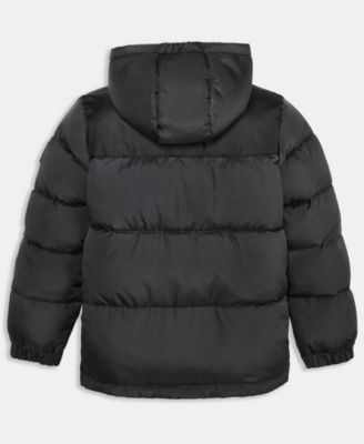 Toddler and Little Boys Contrast Yoke Promo Long Sleeve Puffer Jacket