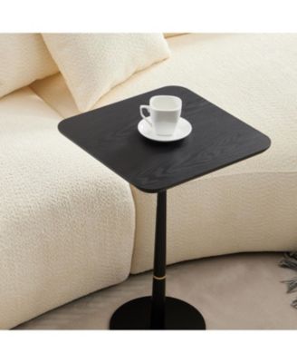 Streamdale Square Side Table – 1 Pc, MDF & Metal, Minimalist Design, Waterproof Surface, Compact Accent Table for Living Room or Lounge