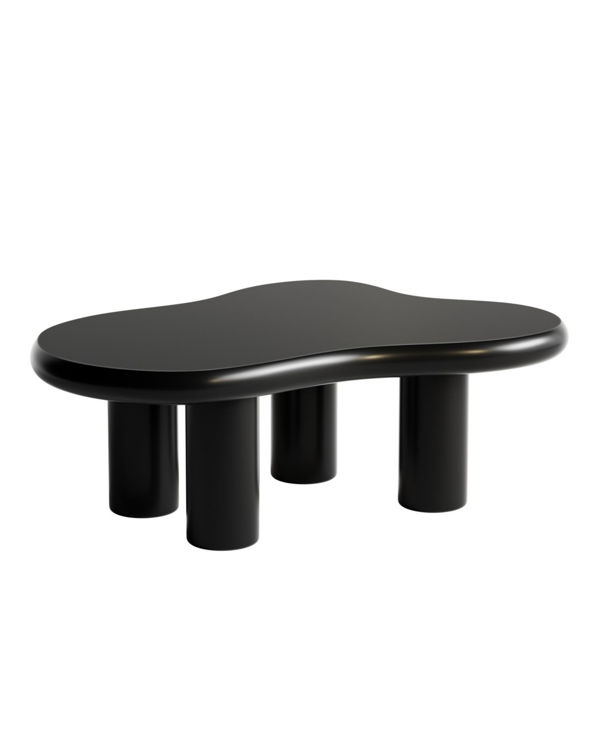 Streamdale Modern Cloud Coffee Table with Solid Legs (Black)