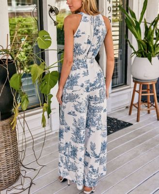 Women's Enchanting Toile Halter Jumpsuit