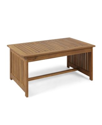 Streamdale Acacia Wood Coffee Table with Brown Patina Finish