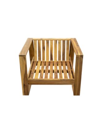 Streamdale Acacia Lounge Set, Chair & Ottoman, Patio/Balcony/Garden