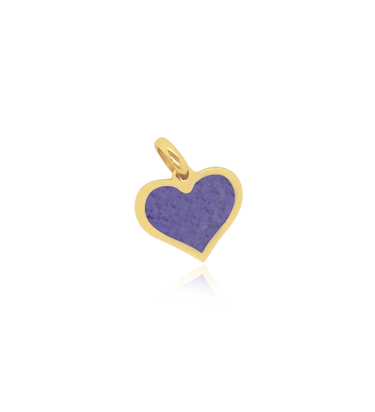 Amethyst Heart Charm 14K Gold - Amethyst