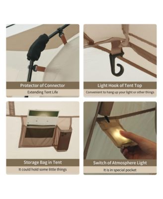 Village Camping Tent,4/6/8 Person Tents for Camping, 60S Easy Setup Instant Tent for Family Camping, Car Camping