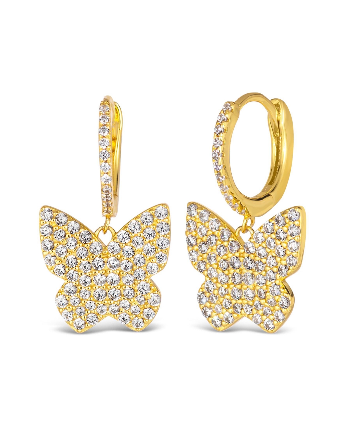 Cz Essence Butterfly Earrings in Yellow Gold - Yellow gold