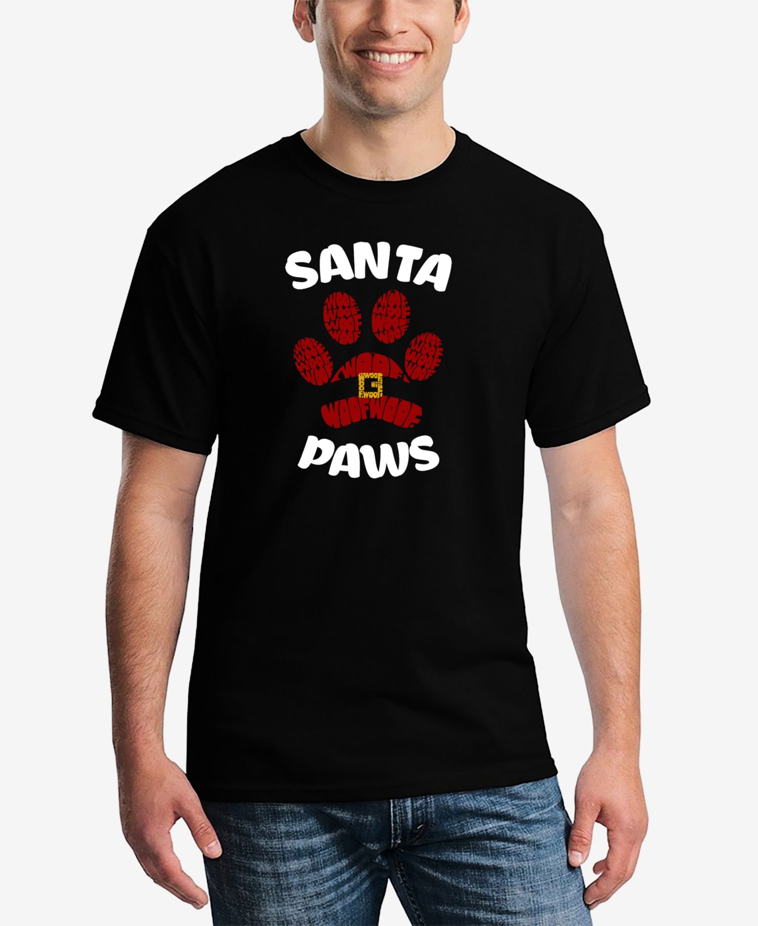 Men's Santa Paws Word Art T-Shirt