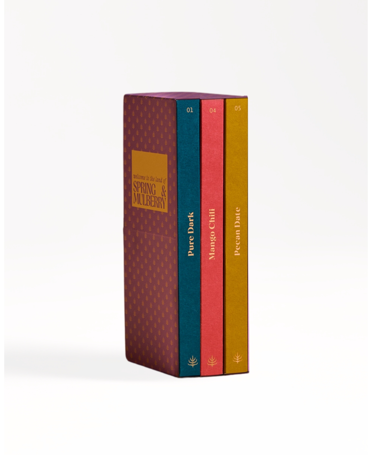 SPRING & MULBERRY SPICE MARKET COLLECTION DATE-SWEETENED DARK CHOCOLATE BAR GIFT SET, 3-PACK 