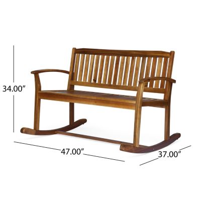 Streamdale Acacia Wood Rocking Love Seat Timeless Family Comfort for Generations
