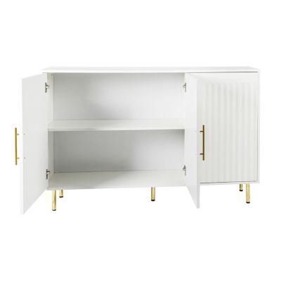 Streamdale 3-Door Sideboard with Gold Handles (White), 55.12" W