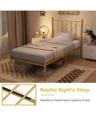 Twin Size Platform Bed Frame Heavy-duty Metal Bed Frame w/Sturdy Metal Slat Support