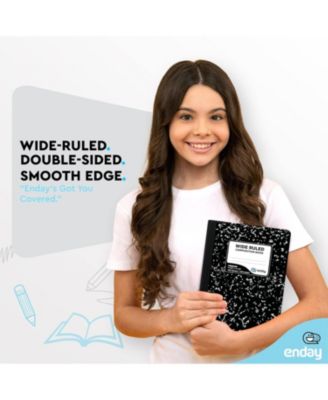 Marble Composition Notebook Wide Ruled Black and White Composition Books 100 Sheets (2 Pack)