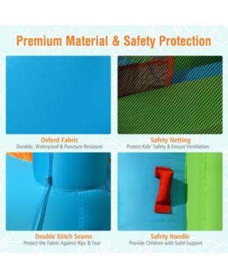 Inflatable Water Slide with Bounce House and Splash Pool without Blower for Kids