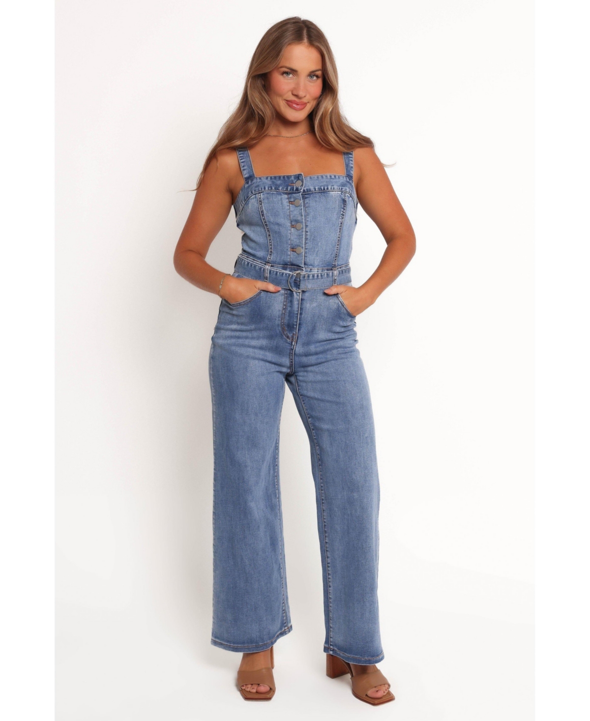 Women's Edan Denim Jumpsuit - Blue