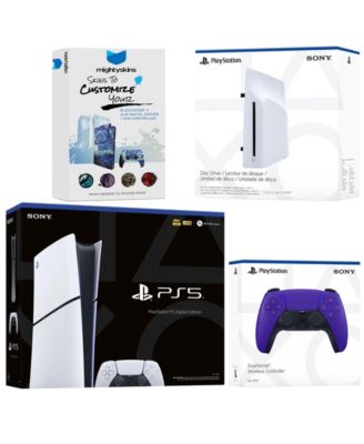 PlayStation 5 Slim Digital Bundle with Disc Drive, Extra Controller and MightySkins Code