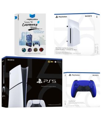 PlayStation 5 Slim Digital Bundle with Disc Drive, Extra Controller and MightySkins Code
