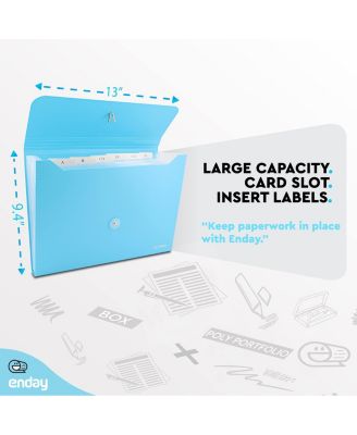 Accordion File Organizer Blue, 7 Pocket Expanding File and Cover Folder with Labels, Plastic Portable Desktop Letter A4 Paper, 1 Pc – by Enday