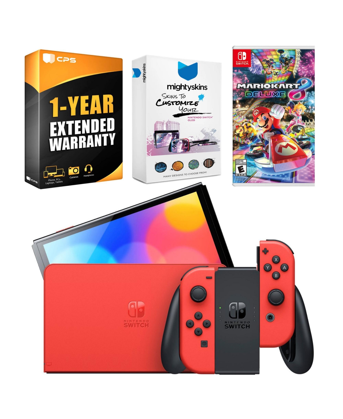 Nintendo Switch Oled Mario Red Edition with Mario Kart 8 Deluxe