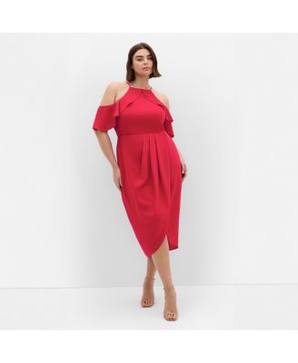 Women's Love Siren Ruffle Shoulder Dress