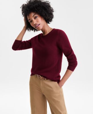 Women's Long-Sleeve Crewneck Sweater, Macy's Exclusive