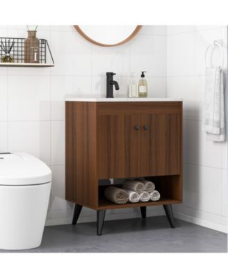 25 Inch Wooden Bathroom Storage Cabinet with Sink