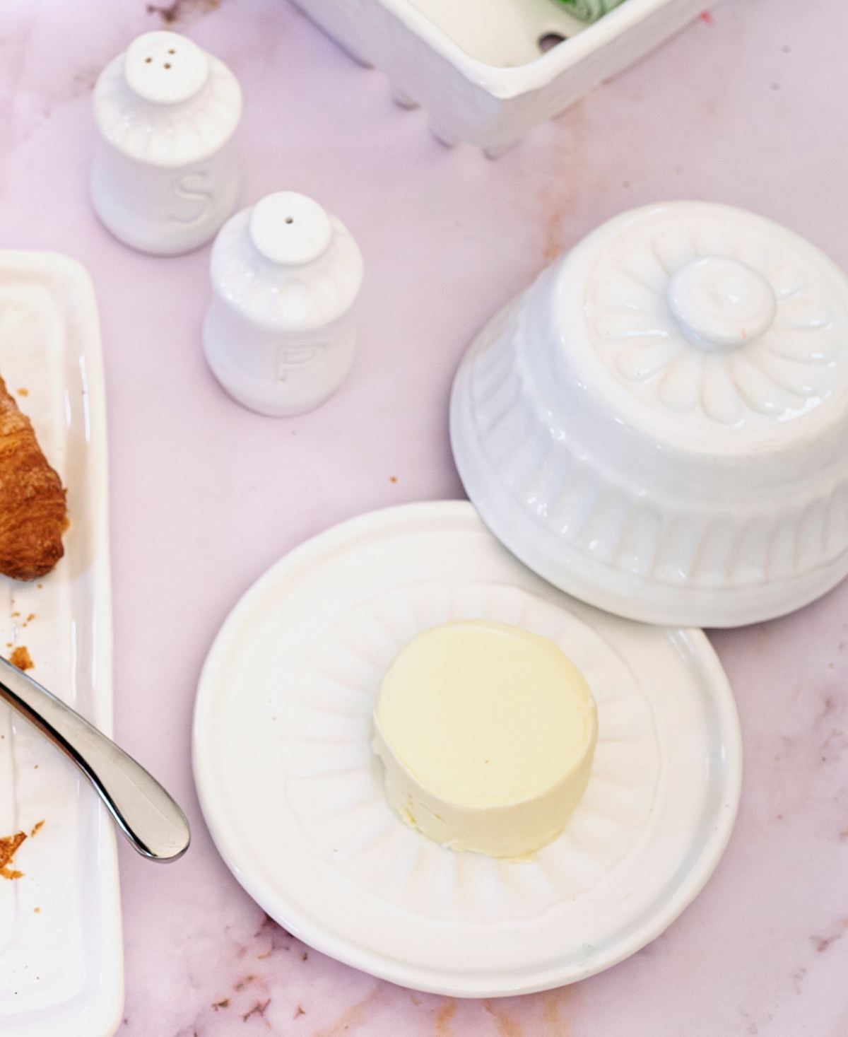 Vietri Pietra Serena Butter Dish