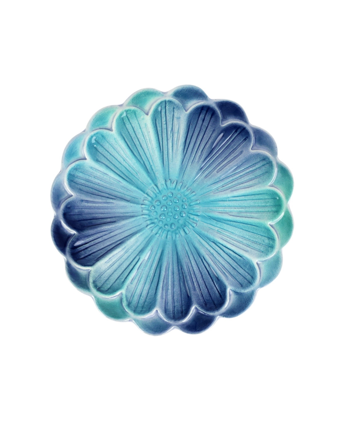 Lisbon Flower Cocktail Plate - Blue