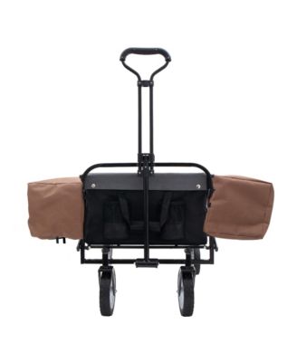 360lbs Collapsible Wagon Cart w/ Straps & Liners