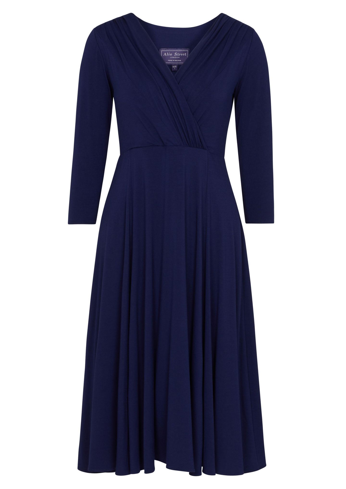 Женское платье Alie Street London Annie V-Neck 3/4 Sleeve Midi, цвет: Синий — фото 8