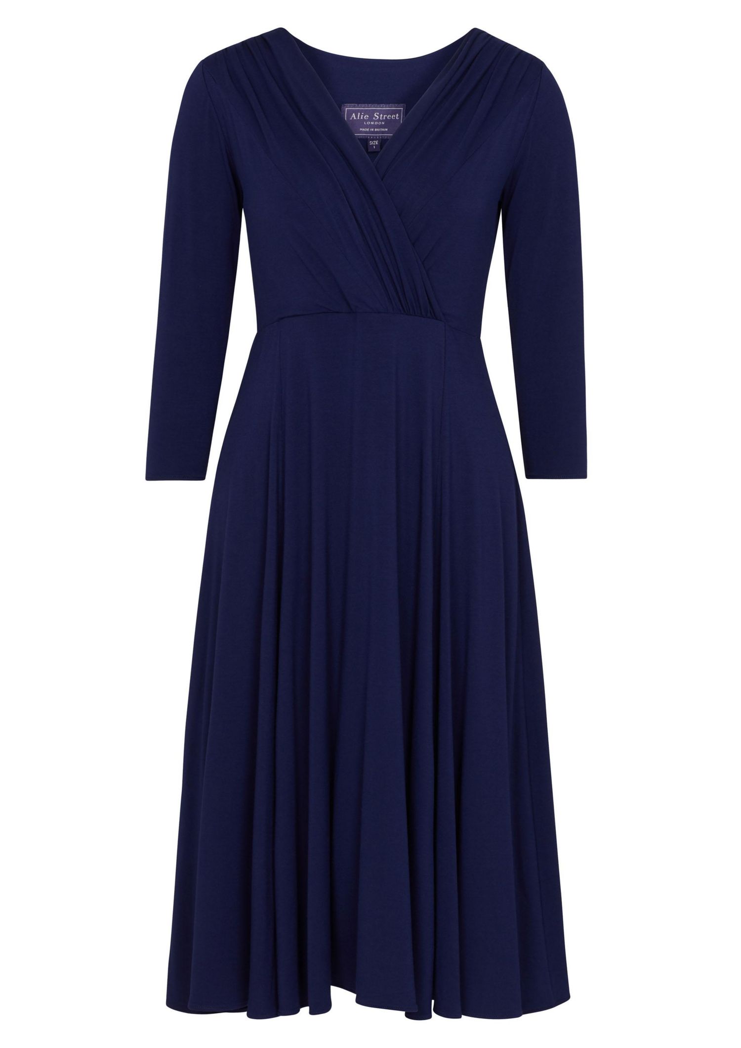 Women's Annie V-Neck 3/4 Sleeve Midi Dress