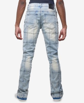 Men's Box Panel Fashion Stacked Jeans